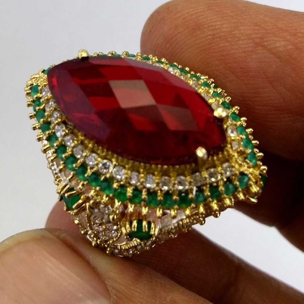 Gemstone Turkish Silver Ring - Color: Multicolor