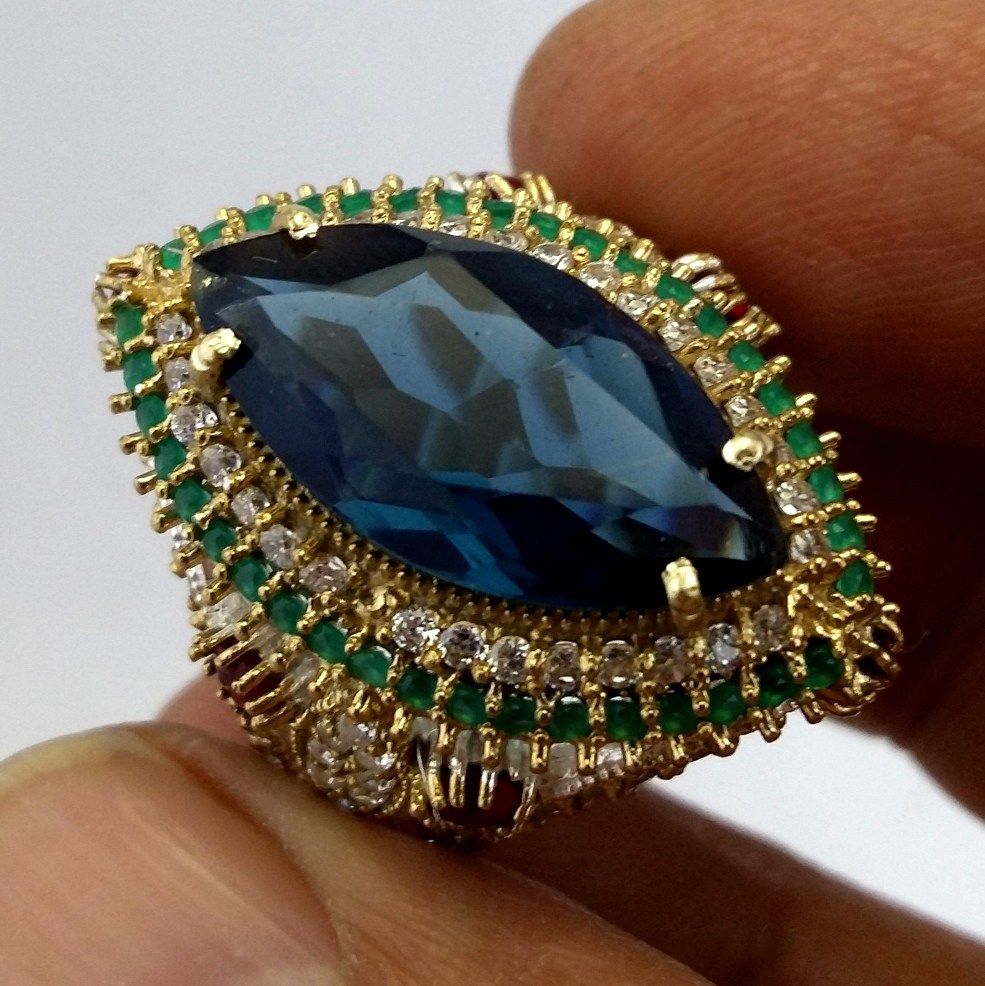Gemstone Turkish Silver Ring - Color: Multicolor