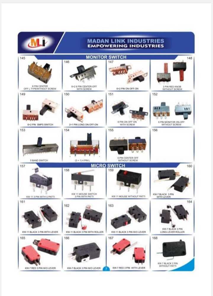 Kw 11 Black 3 Pin Micro Switch Without Patti