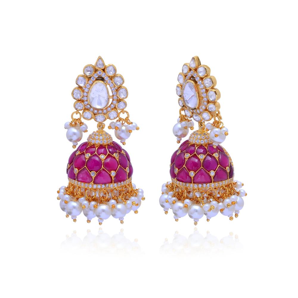 Ruby Silver Earrings - Design: Solitaire