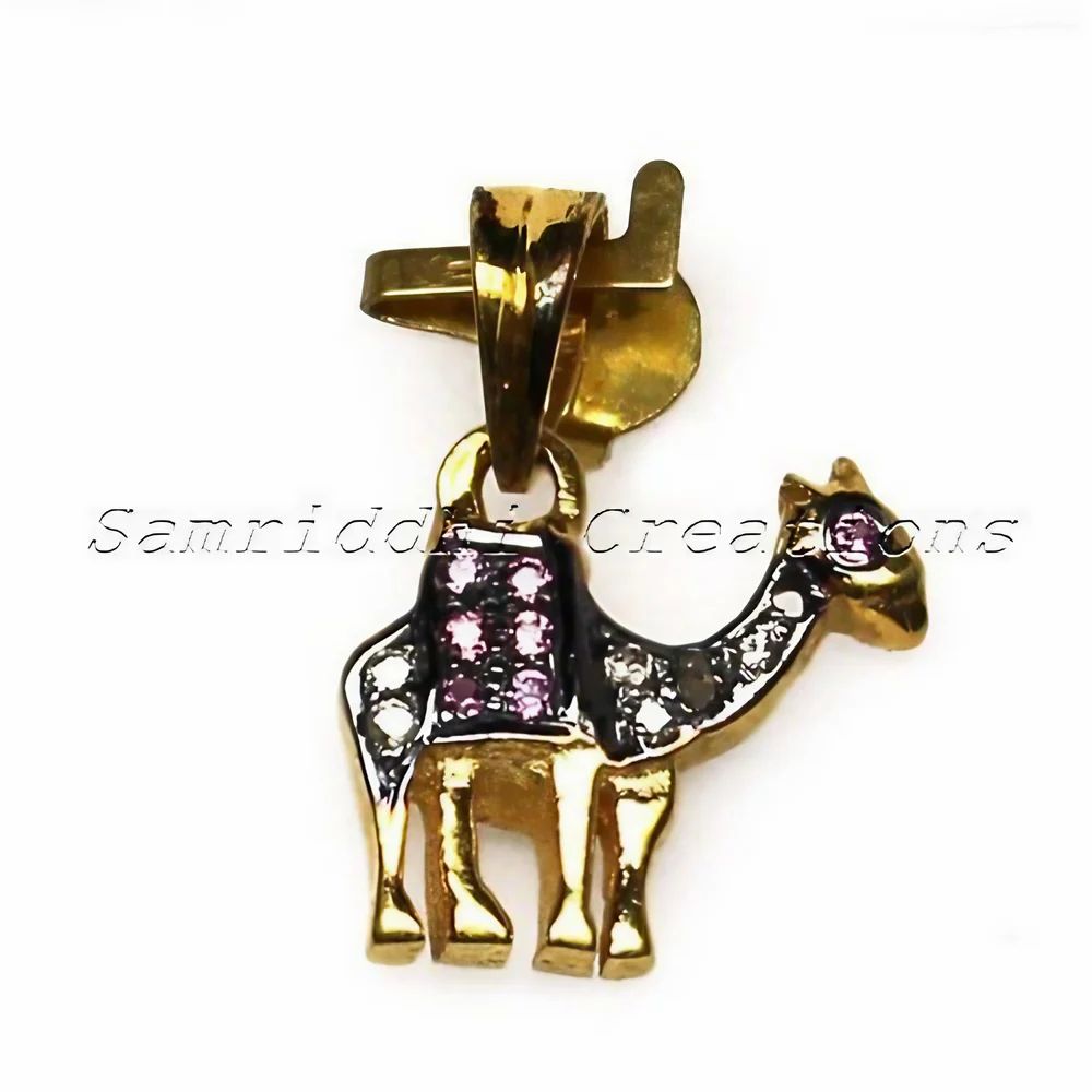 Camel Diamond Charm Pendant