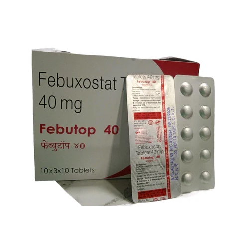 40mg Febuxostat Tablets - Pack of 10 x 10 Strips | Easy-to-Swallow Tablets, General Medicines for Adults, Store in Cool Place