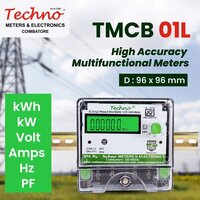 Techno Single Phase Din Rail Mount Multifunctional Meter - Height: 96  Micromete (micron)