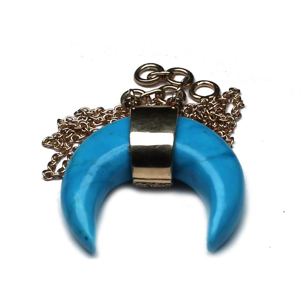 Crescent Diamond Silver Pendants
