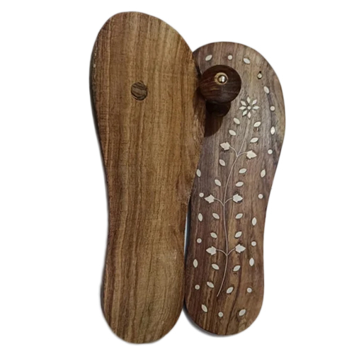Printed Sheesham Wood Khadau Charan Paduka