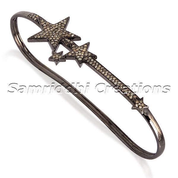 Diamond Silver Bangle