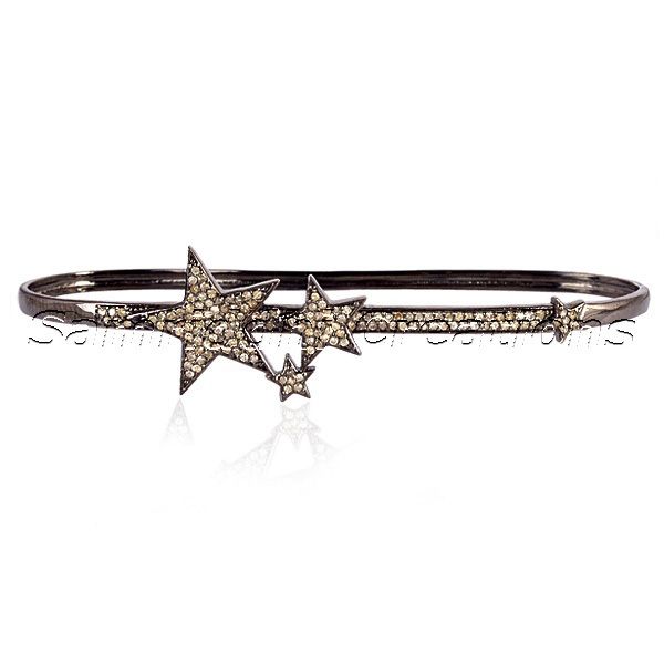 Diamond Silver Bangle