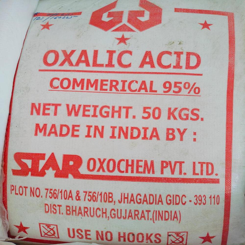 OXALIC ACID - Industrial Grade Powder, 97% Purity, Water Soluble, Room Temperature Storage, Ideal for Industrial Applications
