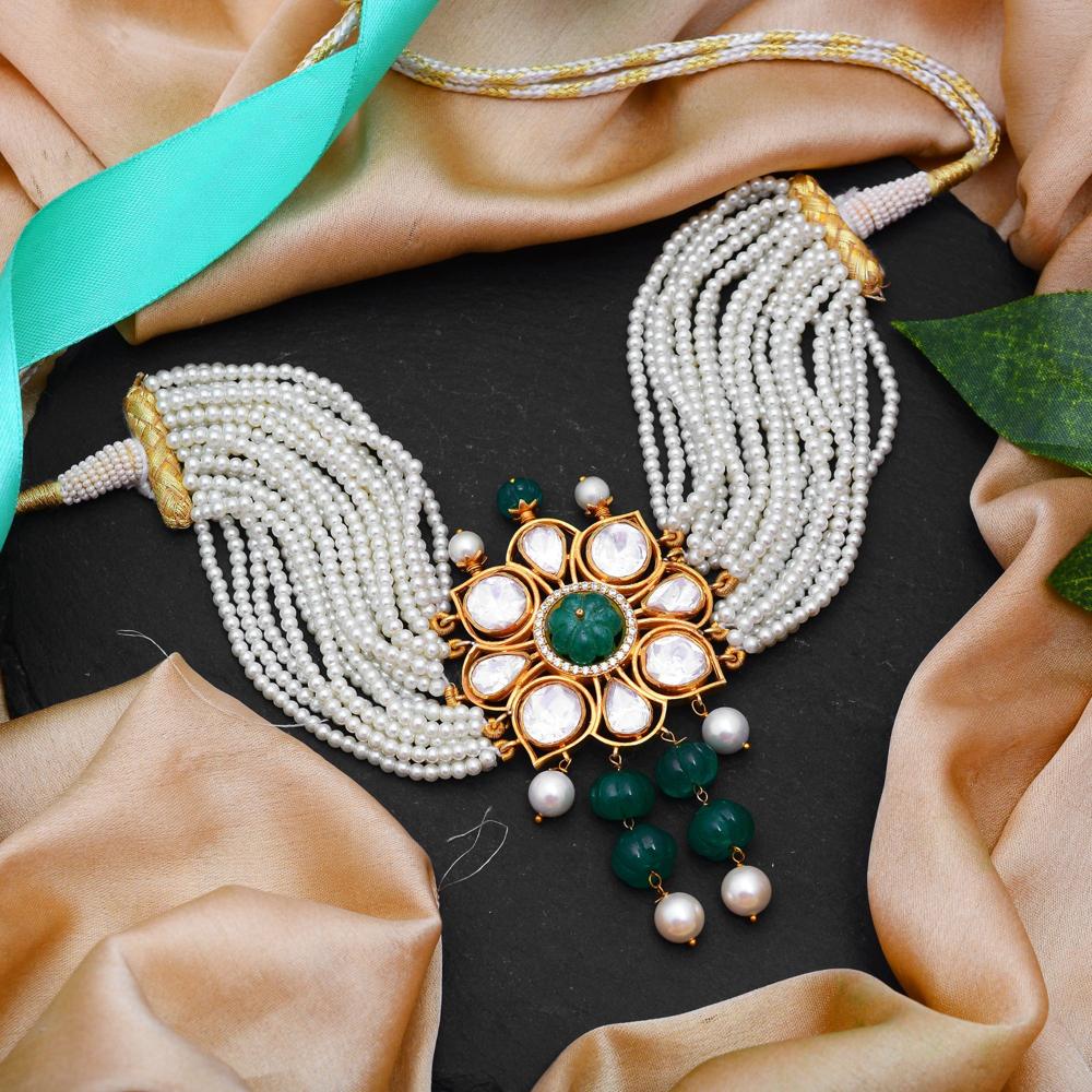 Emerald 925 Sterling Silver Necklace, Choker Necklace, Moissanite Necklace Jewelry