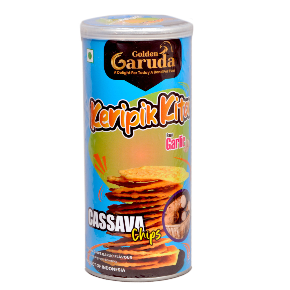 Premium Garlic Chips - Cassava Snack With Nutritional Benefits | Guilt-free, Gluten-free, Nut-free, Gut Health Supporting, Rich In Vitamin C And Antioxidants