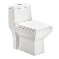 Western Toilet Seat - Plastic, One Piece Design, Floor Mounted, Polished Finish, Classic White Color | Easy Installation, Easy to Clean, Ideal for Residential & Commercial Bathrooms