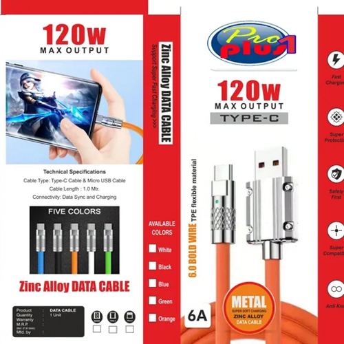 120W धातु यूएसबी डेटा केबल