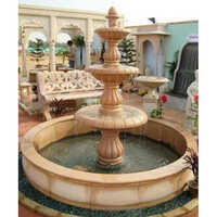 Stone Garden Fountain - Marble, Various Sizes, Brown Color | Outdoor Decorative Fountain With Led Underwater Light
