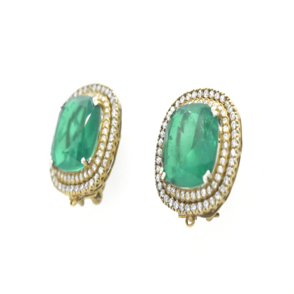925 Sterling Silver Lab Made Emerald Stud Earrings