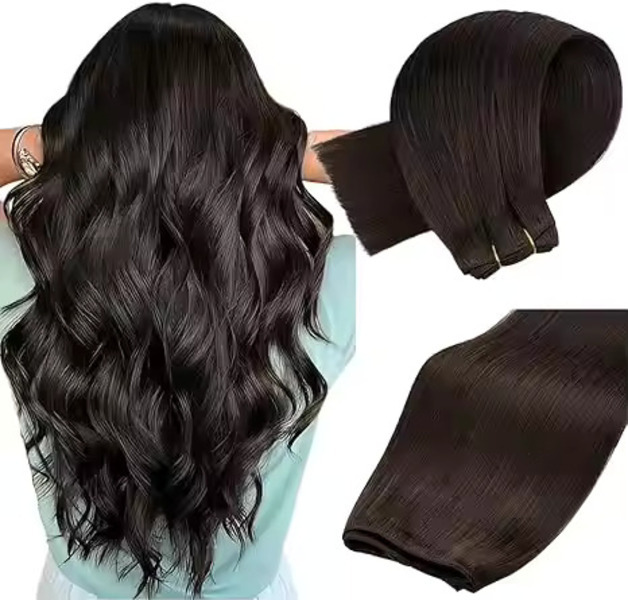 16 inch Remy Weft Hair Bundle Real hair Extension Human Hair Weft Bundles Dark Black Color