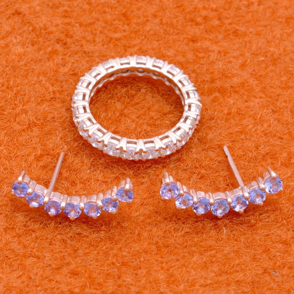 Tanzanite Stud Earring