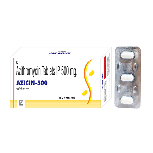 Azicin 500 Tablet - Particle Size: 20 X 3 T