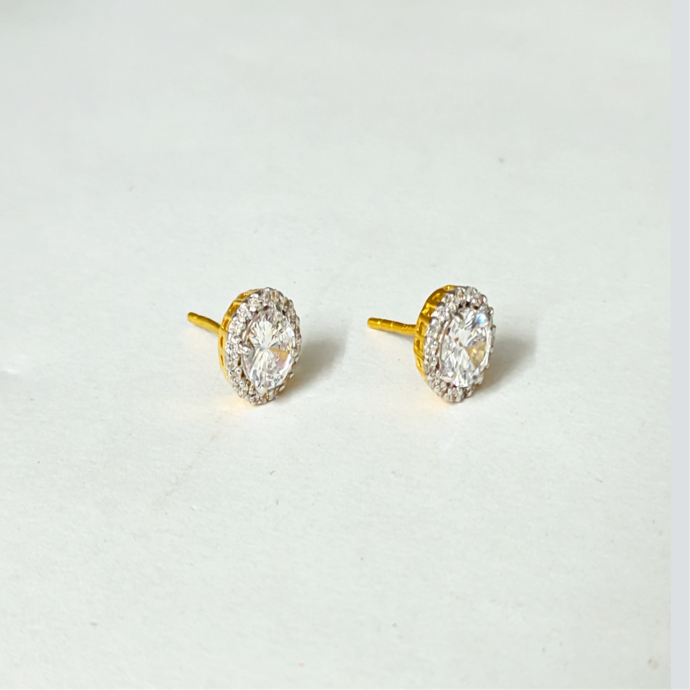2.56 Ct Lab Grown Diamond Stud Earrings, 14k Yellow Gold Stud, Anniversary Gift For Wife