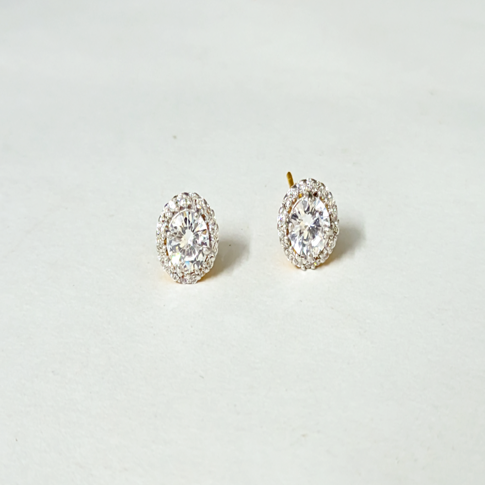 2.56 Ct Lab Grown Diamond Stud Earrings, 14k Yellow Gold Stud, Anniversary Gift For Wife