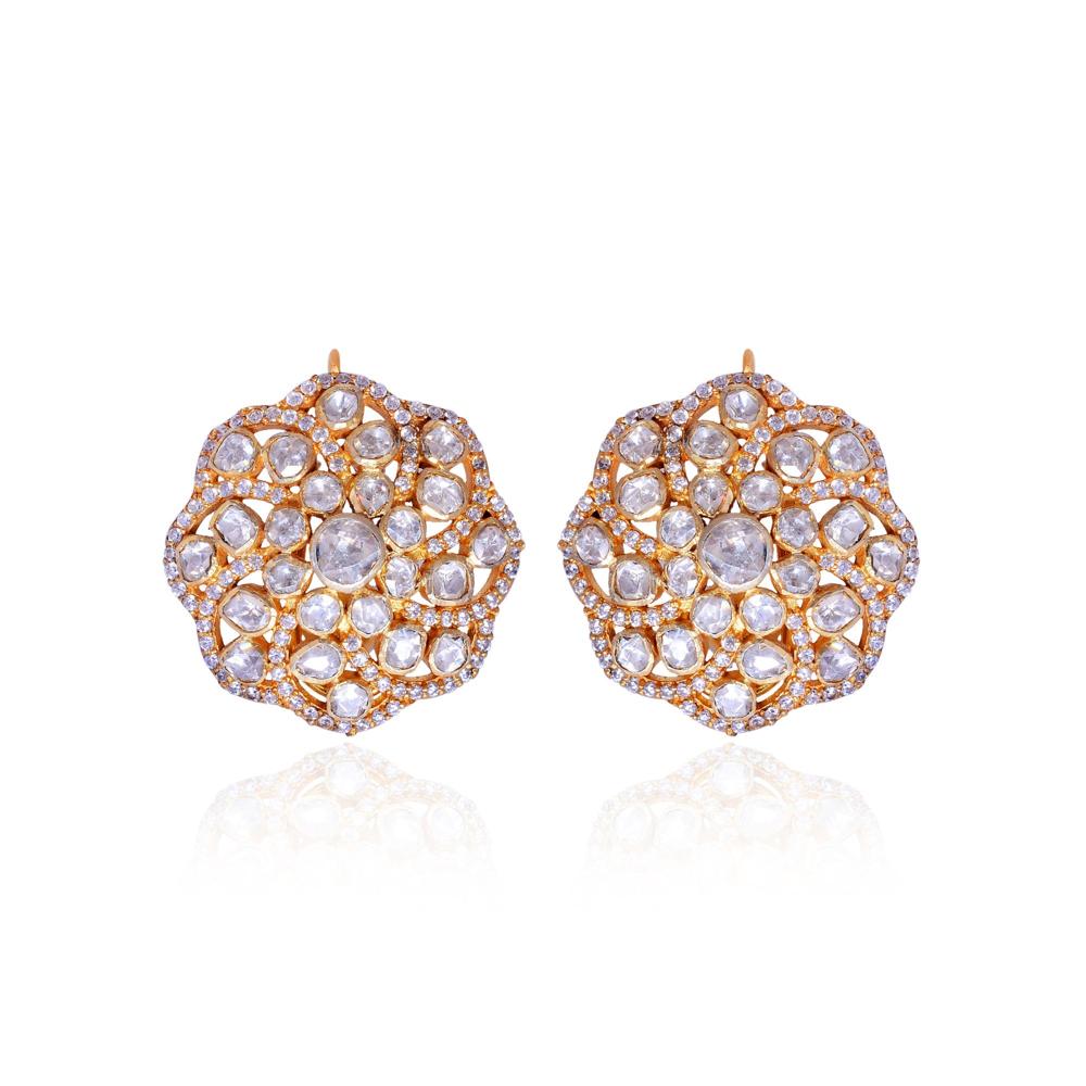 925 Silver Stud Earring, White Moissanite Earrings, Stud Earrings