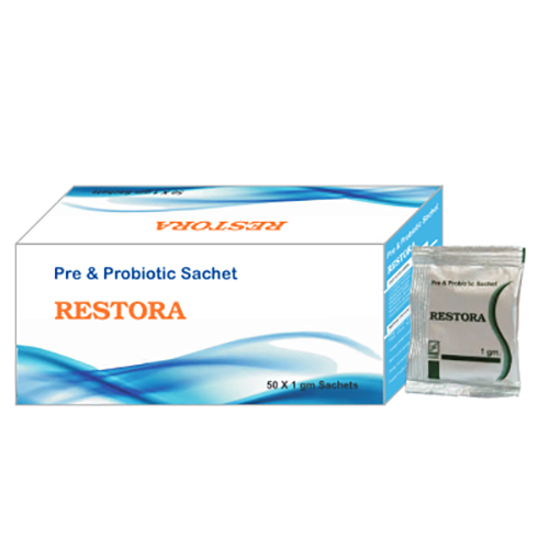 Restora Sachet - Chemical Composition: Lactobacillus Acidophilus 0.24 Billion Cfu Lactobacillus Rhamnosus 0.24 Billion Cfu