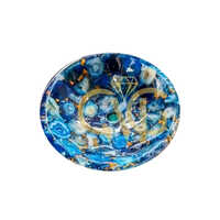 Round Semi Precious Stone Wash Basin - Color: Blue
