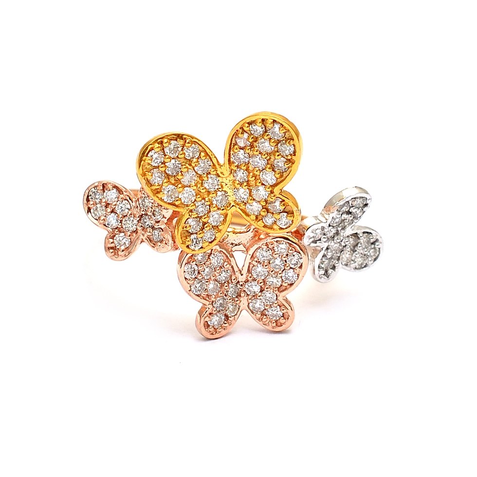 Fine Diamond Gold Ring Butterfly Designs