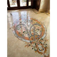 Marble Designer Botticino Inlay Flooring - Color: Brown (base)