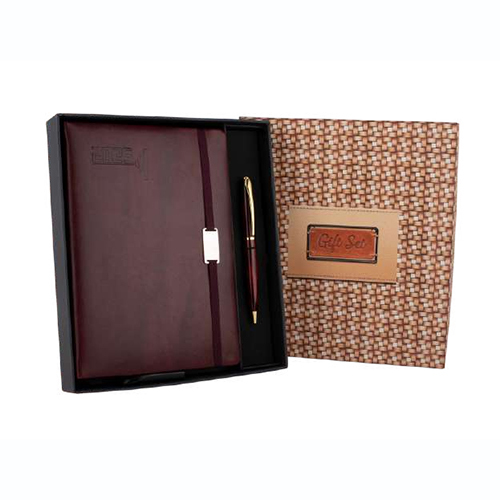 A5 Diary Elastic Closure (71032), Pen with Matching Box