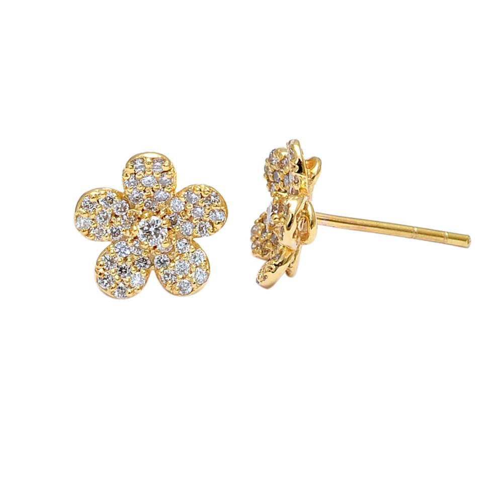 14k Gold Diamond Studs