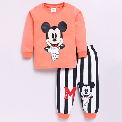 Boy Printed Full Sleeve Cotton T-Shirt And Lower Set