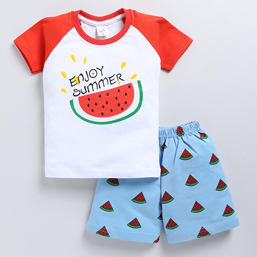 Boy Printed T-Shirt And Shots Set