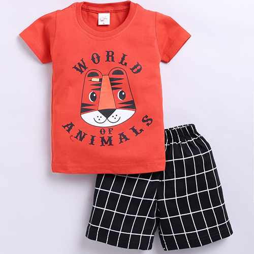 Boy Printed T-Shirt And Shots Set