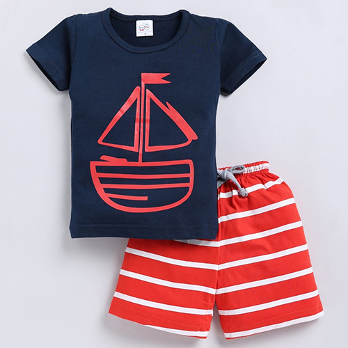 Kids Cotton Half  Sleeve  Baba Suit Set