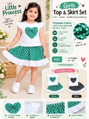 Girls Printed Frock - Cotton Material, Sizes S & M | Vibrant Colors, Modern Style, Attractive Printed Pattern for Everyday Comfort