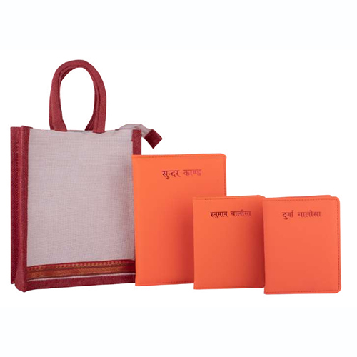 A5 Sunderkand, Hanuman Chalisa, Durga Chalisa with Jute Bag