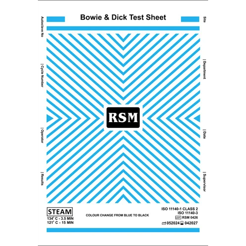 Bowie & Dick Sheet