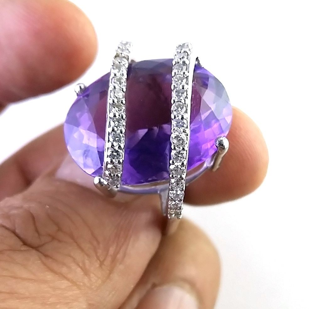 Amethyst Diamond 14k Gold Ring