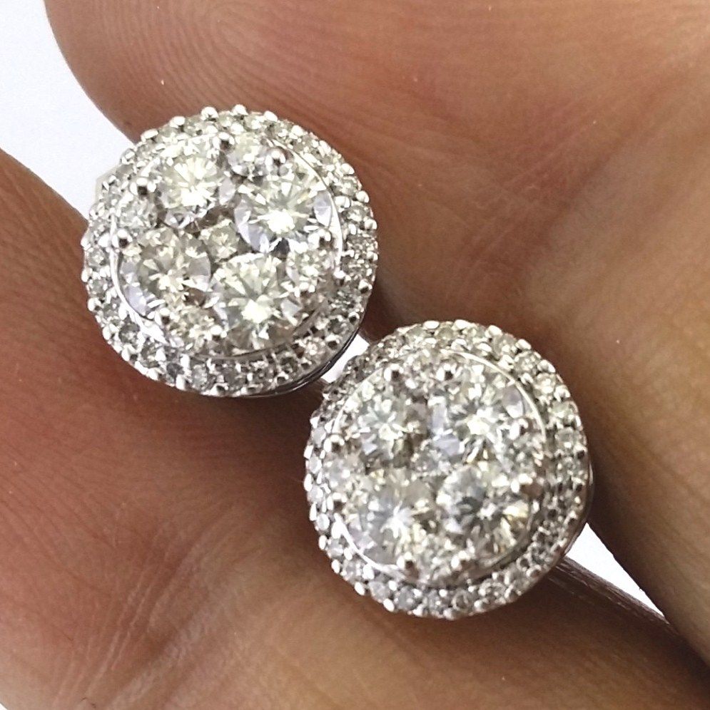 18k Gold Diamond Earrings Studs