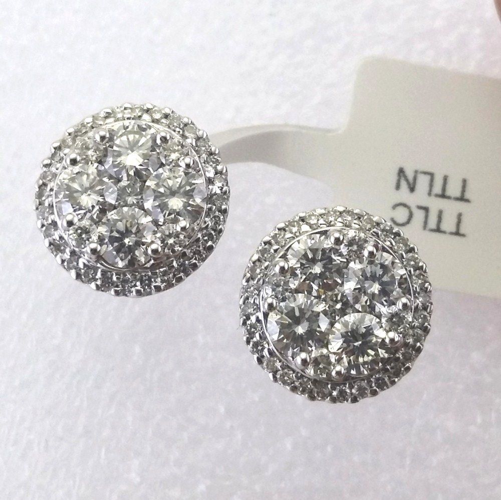 18k Gold Diamond Earrings Studs