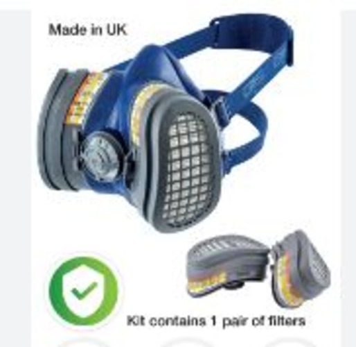 Abe1p3 Reusable Half Mask - Medical Grade Tpe, S/m 270g, M/l 274g, Reusable Filters, >99.95% Efficiency For Particulates & Gases