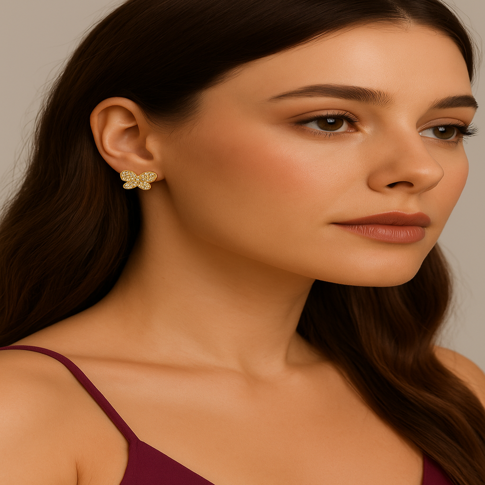 14K Gold Diamond Stud Earrings | 0.64 Ct I-J VS-SI Diamonds in Rose, Yellow & White Gold | Lightweight Luxury Jewelry from Jaipur