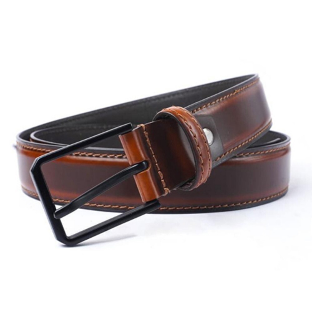 Dark Brown Leather Belts - Color: Black