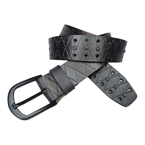555-079 Buffalo Leather Black Belt