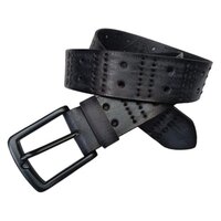 555-080 Buffalo Leather 39mm Black Belt - Gender: Male