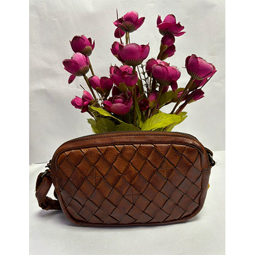 Pure Brown Leather Waving Bags