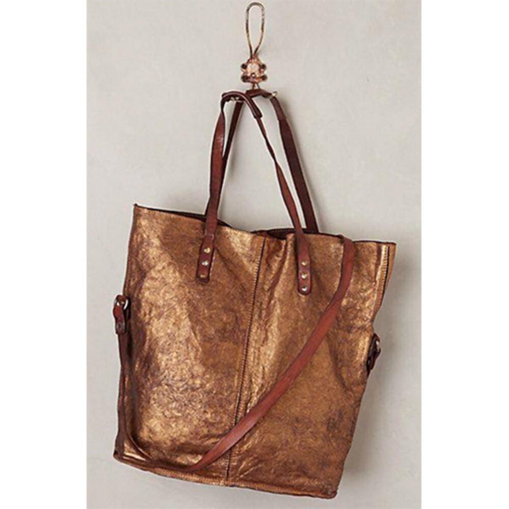 Designer Foil Leather Bags - Color: Brown