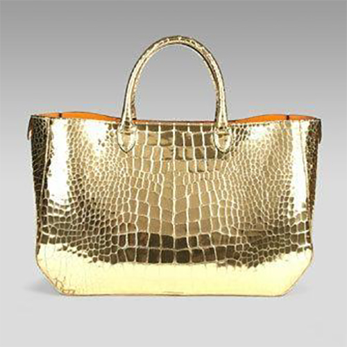 Golden Foil Leather Designer Bags