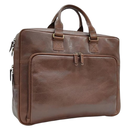 Men Brown Leather Office Bags