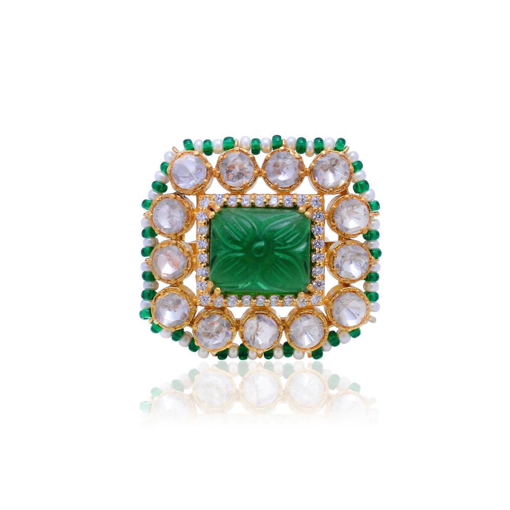 White Moissanite Rings Wholesale Emerald Rings 925 Sterling Silver Rings